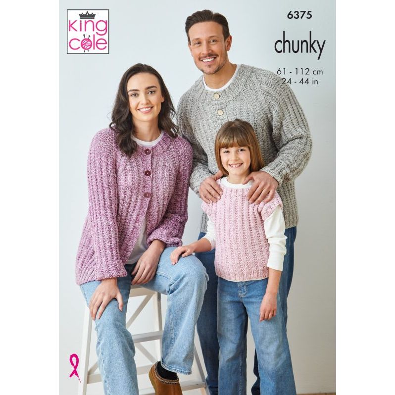 Sweater, Cardigan and Top knitted in Simply Denim Chunky