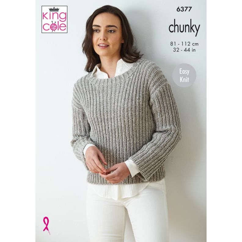 Sweater and Waistcoat knitted in Simply Denim Chunky
