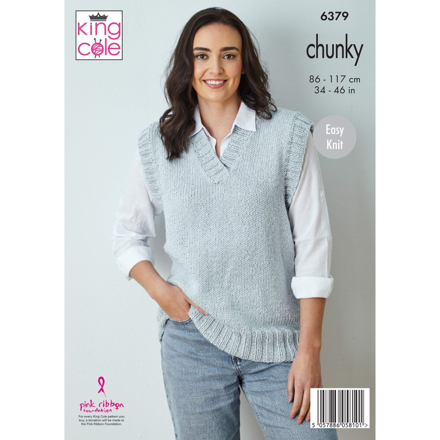 V Neck Sweater and Top knitted in Simply Denim Chunky