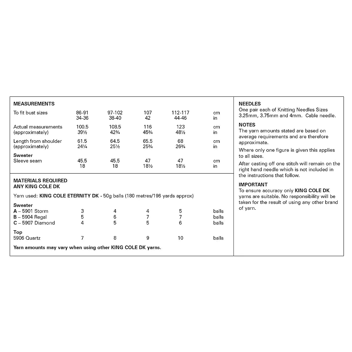 Sweater and Top knitted in Eternity DK