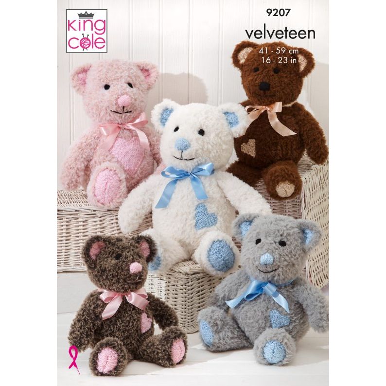Teddy Bears knitted in Velveteen