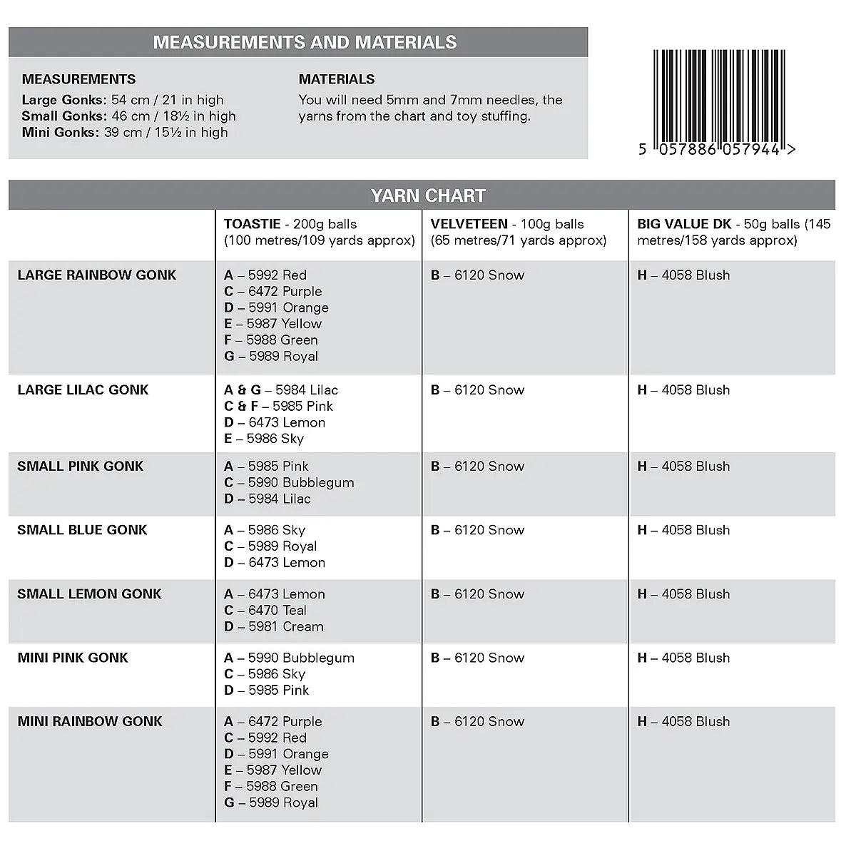 Gonks knitted in Toastie