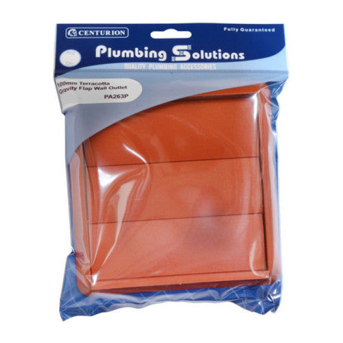 Gravity Flap Wall Outlet Terracotta 100mm