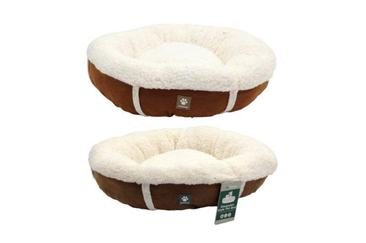 Pet Round Faux Suede Bed - Small