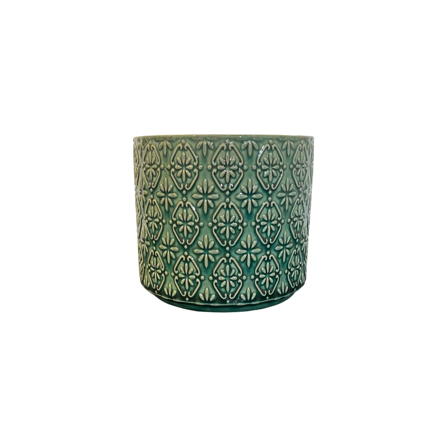 Glazed Patterned Cylinder 14cm