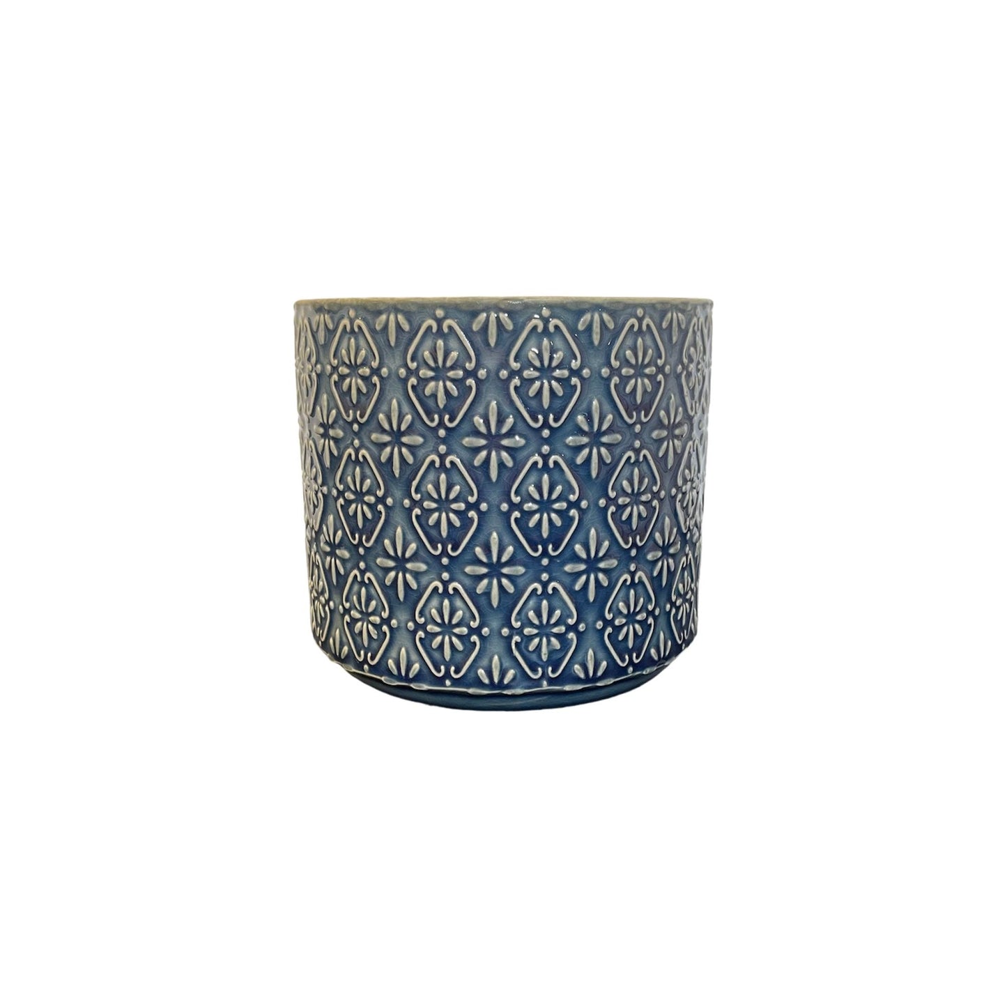 Glazed Patterned Cylinder 14cm