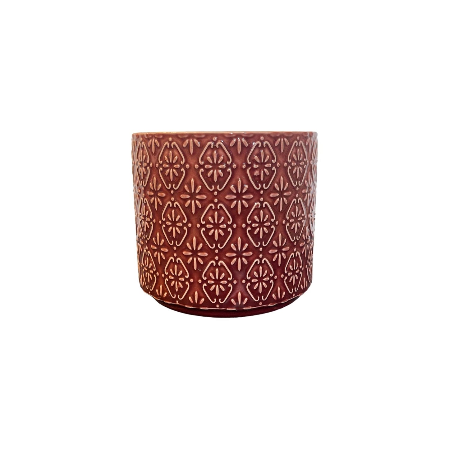 Glazed Patterned Cylinder 14cm