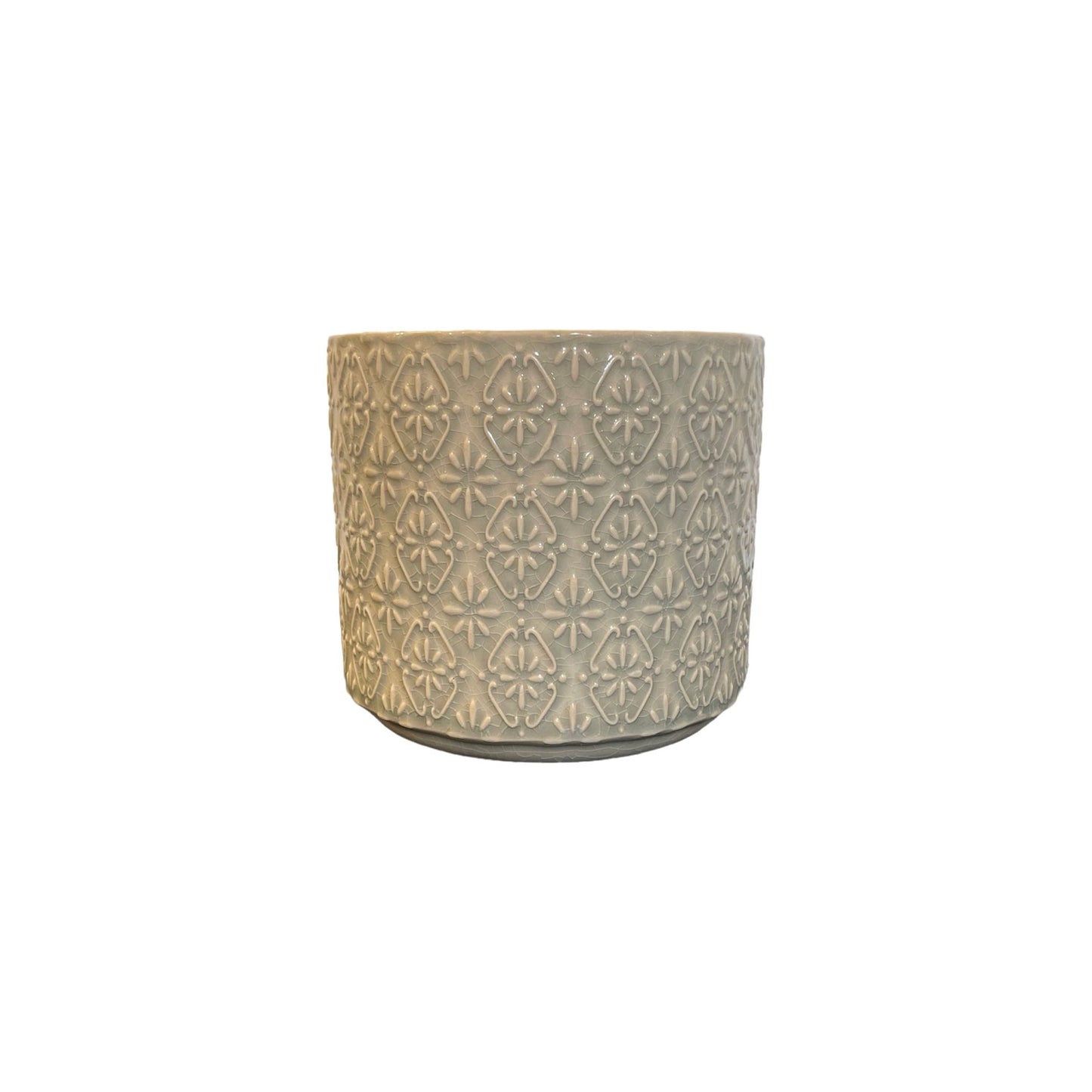 Glazed Patterned Cylinder 14cm