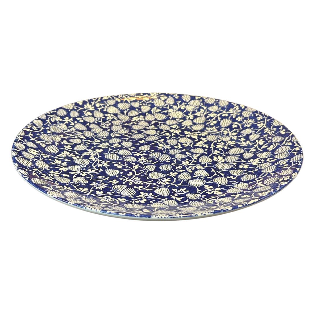 Eton Collection Serving Plate - Blue Strawberry Pattern
