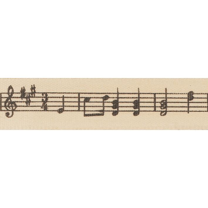 Ribbon: Musical Notes: 15mm: Natural- Price Per Meter