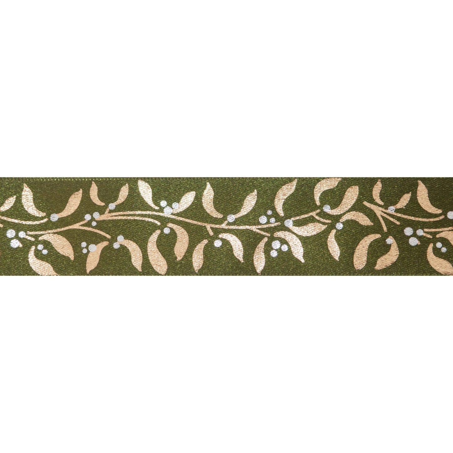 Ribbon: Mistletoe Wishes: 25mm: Cypress Gold (Per Metre)