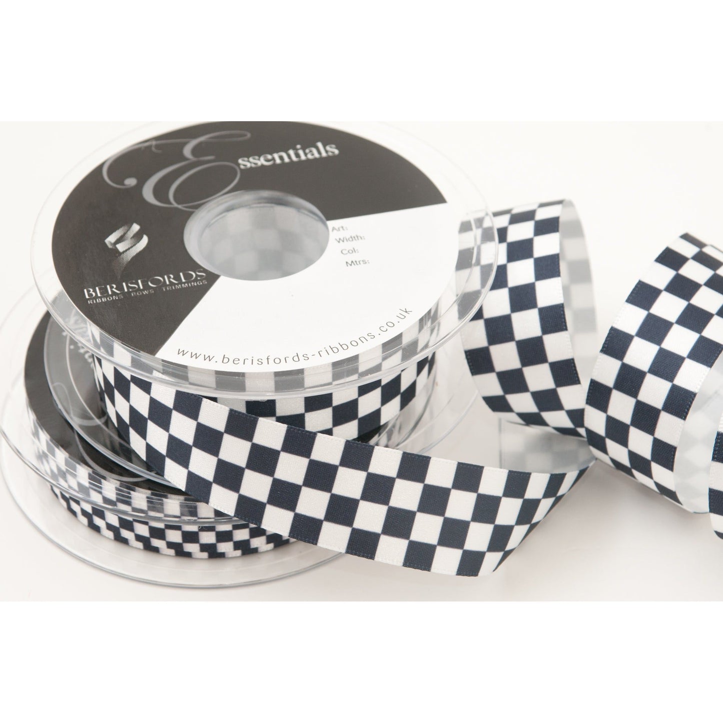 Ribbon: Chequered Flag 25mm Price Per Metre