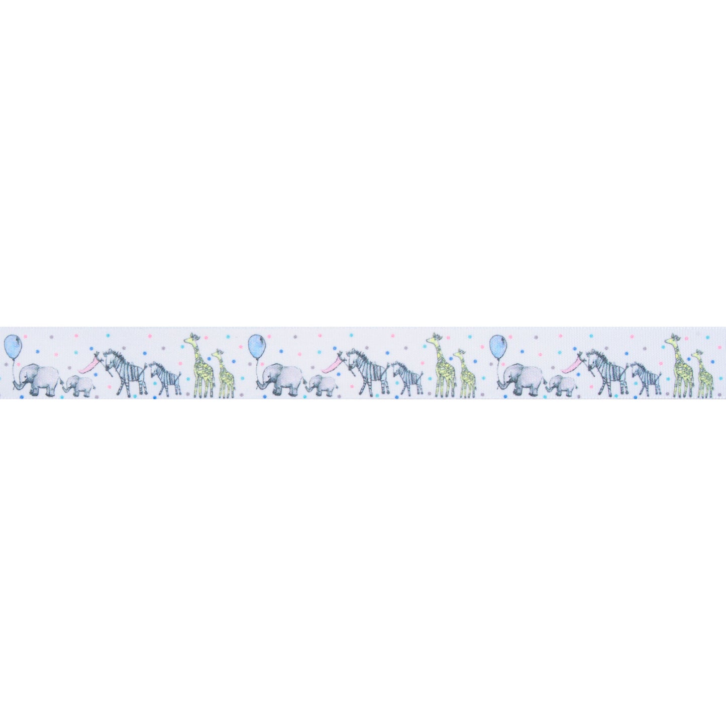Ribbon: Animal Parade: 25mm: White PRICE PER METER
