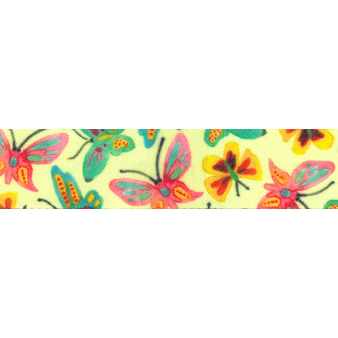 Ribbon: Butterfly Sky: 25mm: Yellow and Multi PRICE PER METER