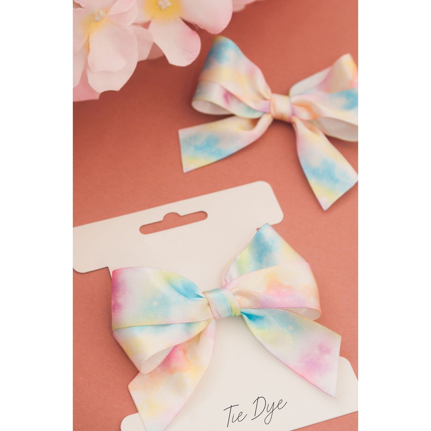 Ribbon: Tie Dye 25mm: White/Multi Price Per Metre