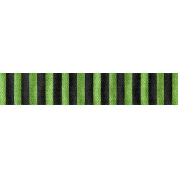 Ribbon: Witches Stripe: 15mm: Green/Black (Per Metre)