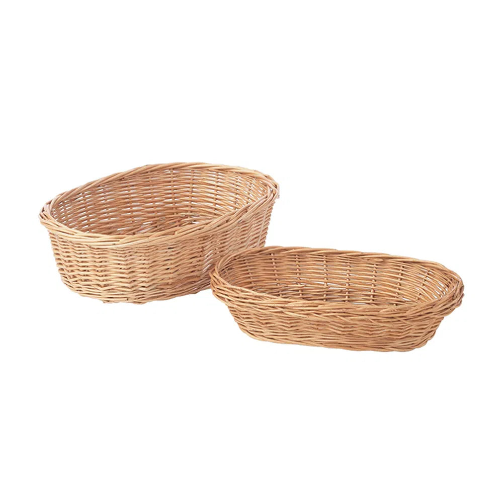 Buff Wicker Large Oval Basket