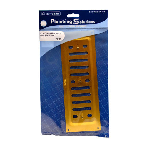 Hit and Miss Vent Gold Aluminium 229mmx76mm