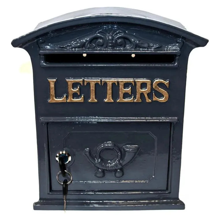 Post Box Wall Mounted Grey Old Style