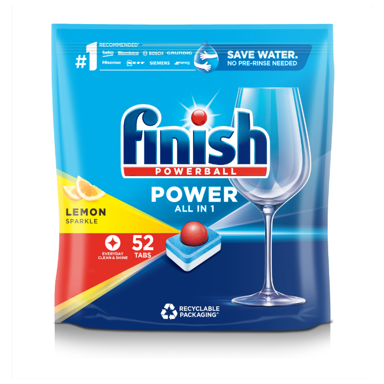 Finish Powerball Power All In One Tablets Lemon 52pk