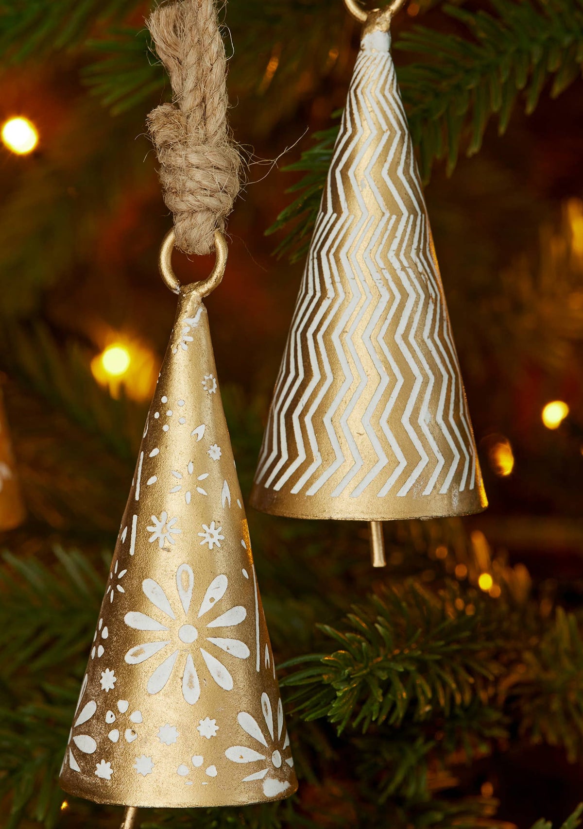 Textured Whitewash Bell Decoration