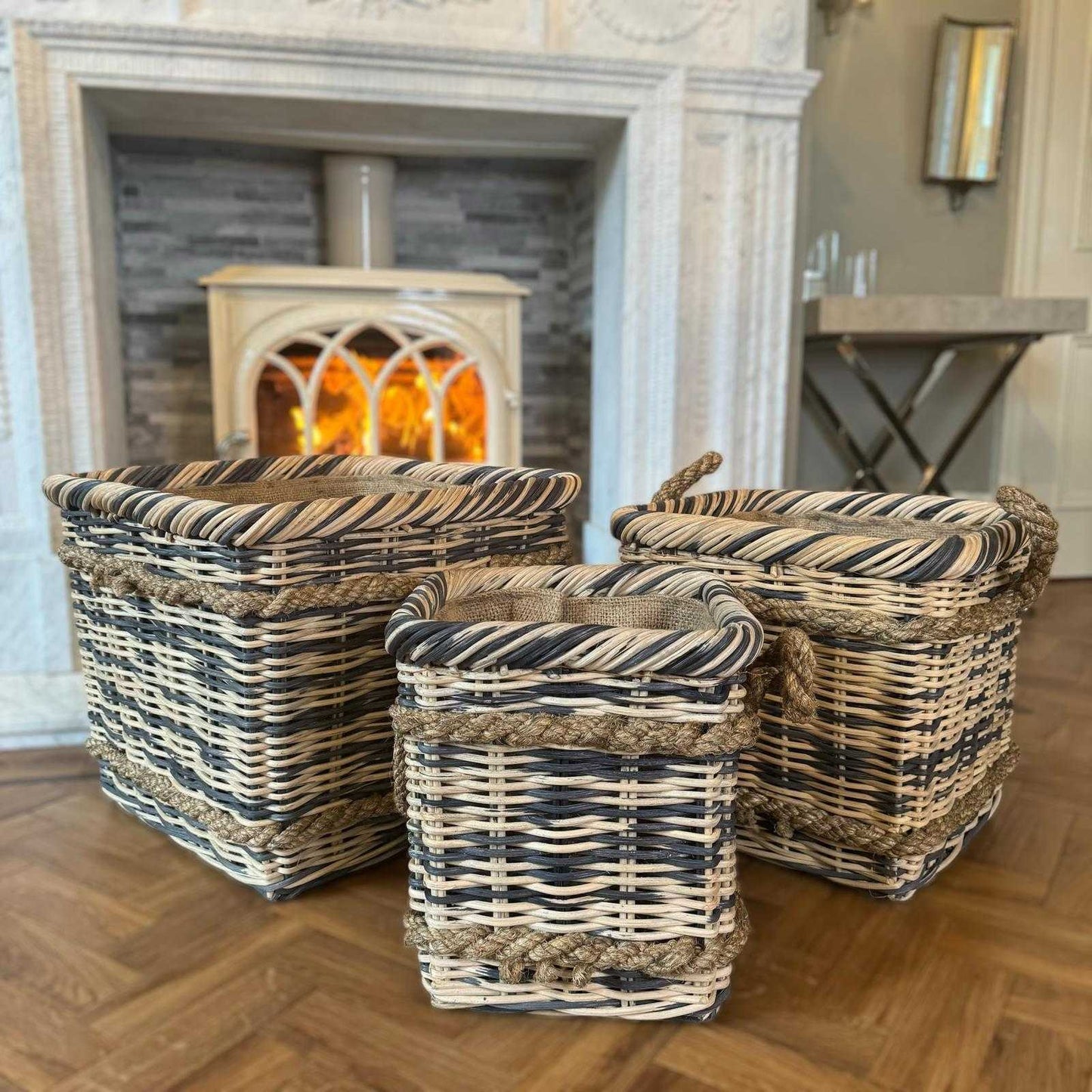 Double Rope Baskets - Rectangle Zebra