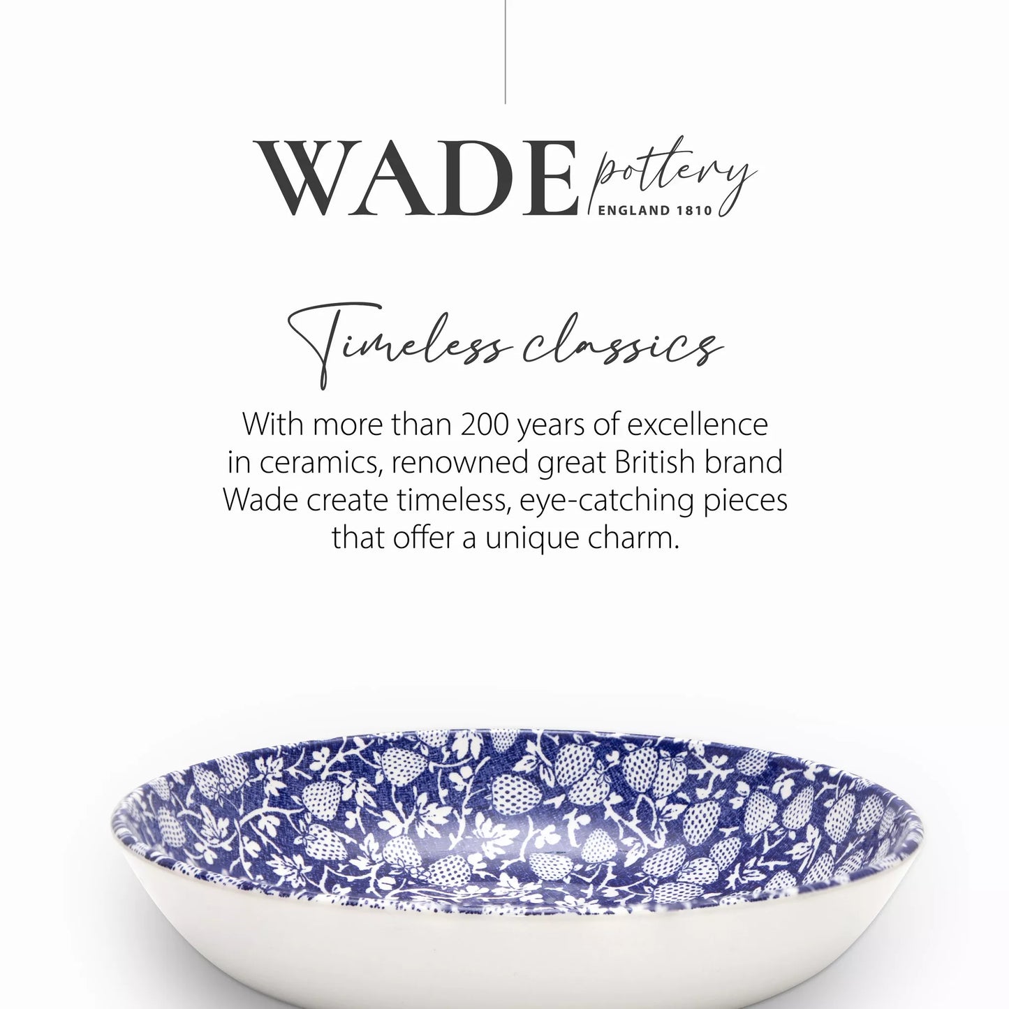 Eton Collection Pasta/Serving Bowl - Blue Strawberry Pattern