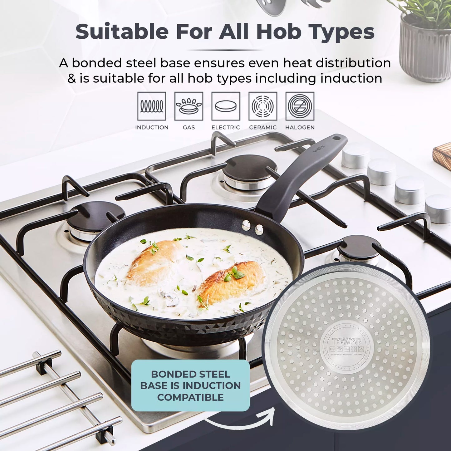 Diamo 24cm Frying Pan with Black Diamond Coating