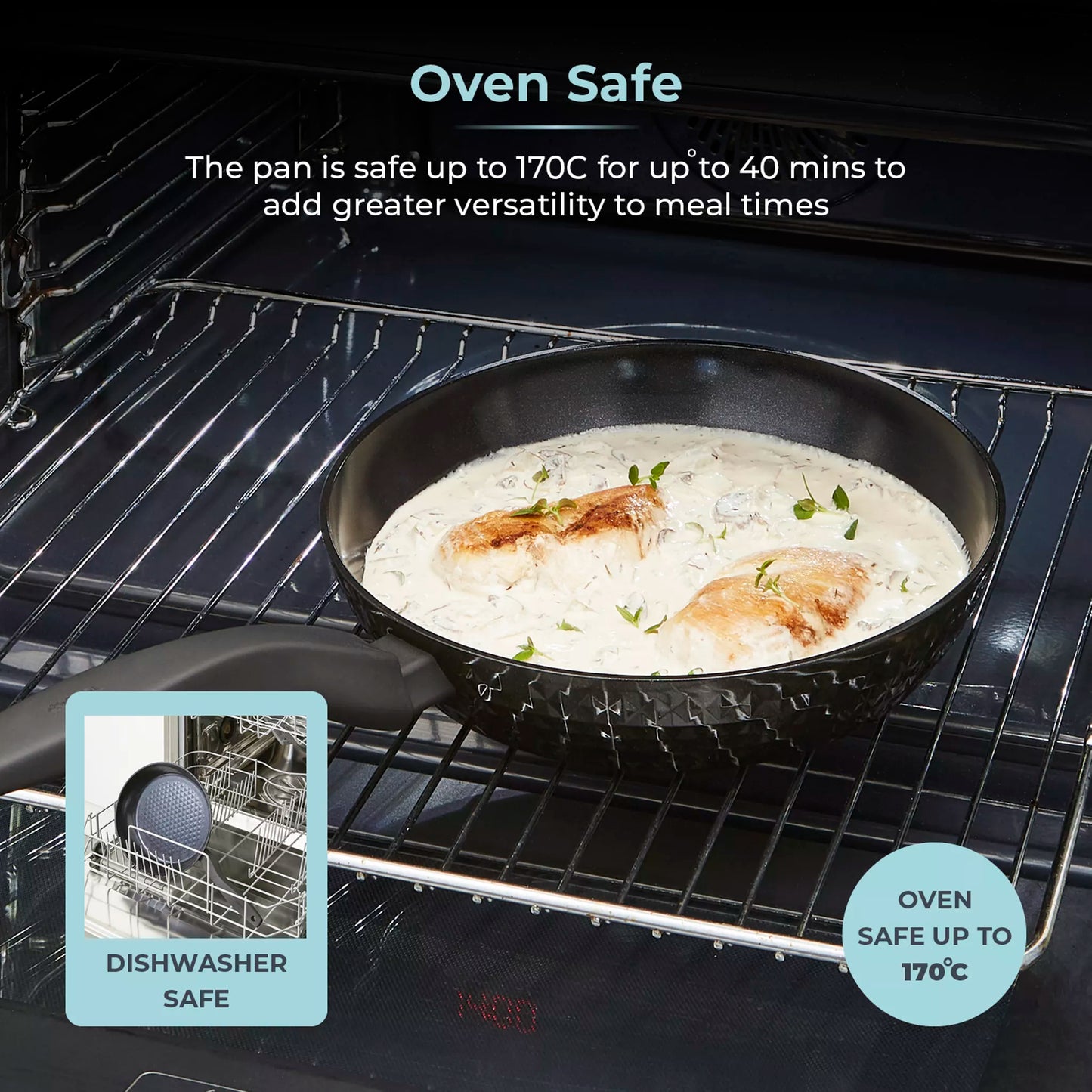 Diamo 24cm Frying Pan with Black Diamond Coating