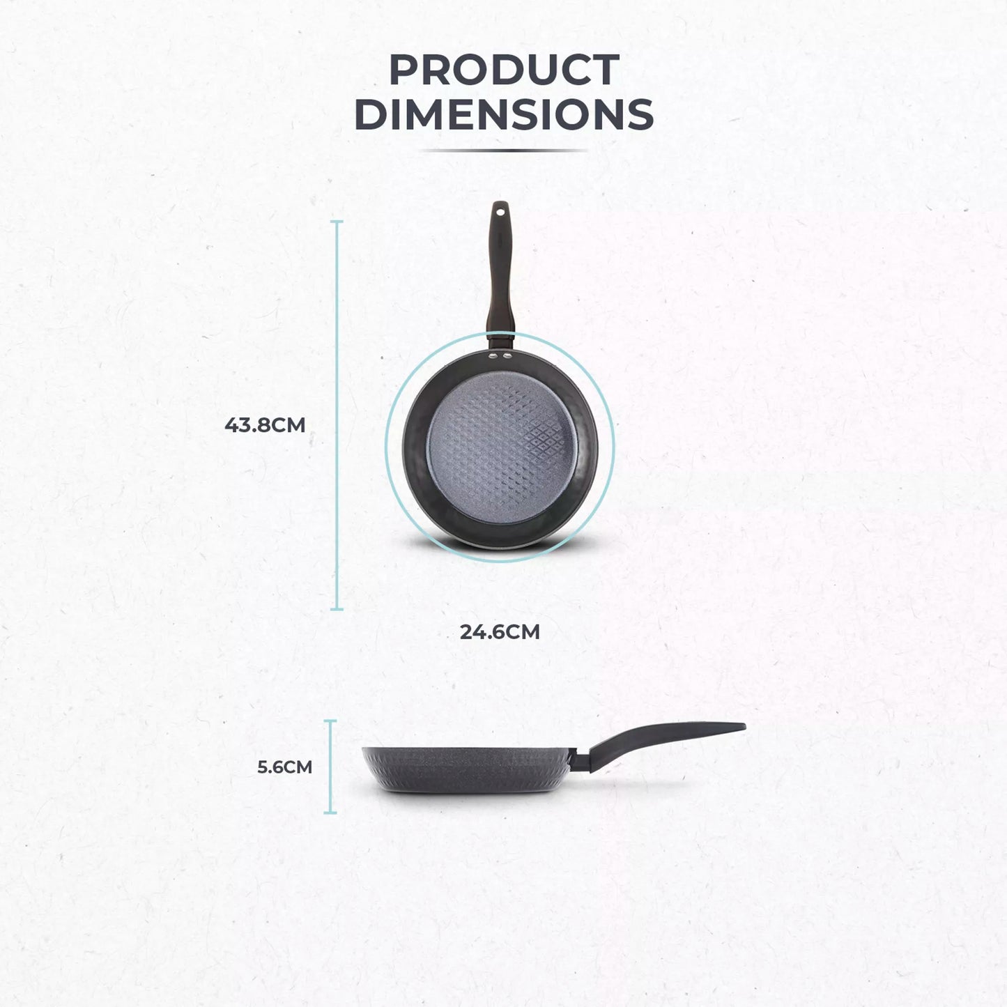 Diamo 24cm Frying Pan with Black Diamond Coating