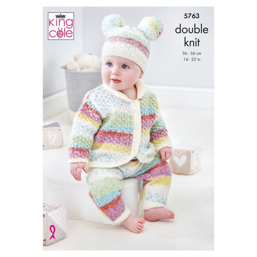 Leggings, Cardigan and Hat Knitted in Double Knit