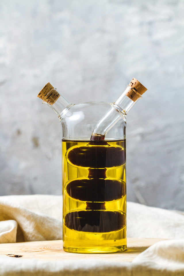 KitchenCraft World of Flavours Italian Glass Dual Oil & Vinegar Cruet Bottle