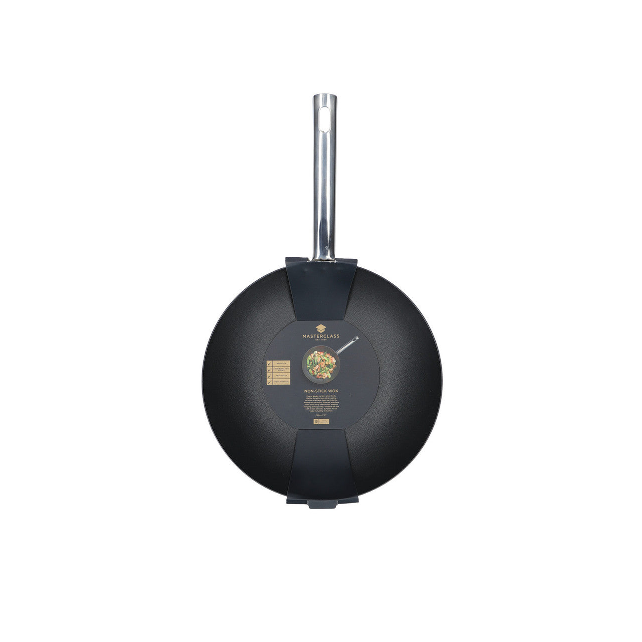 MasterClass Carbon Steel Wok 30cm