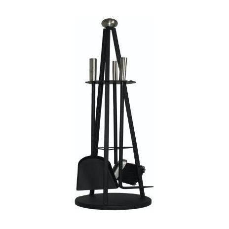 4 Piece Cone 31.5" Black + Brush Steel