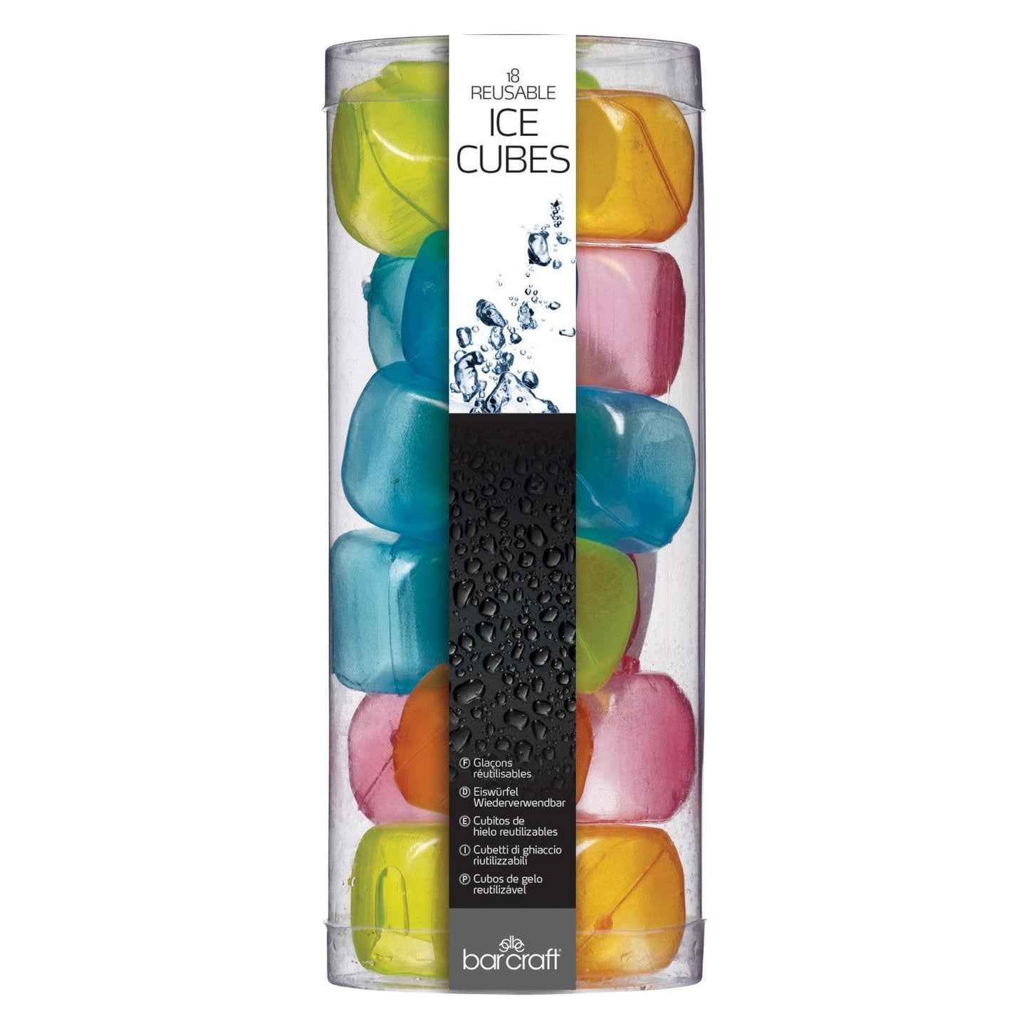 BarCraft Pack of 18 Reusable Ice Cubes