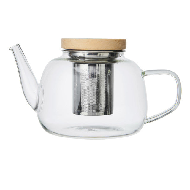 La Cafetière Rialto Glass Infuser Teapot With Filter And Wooden Lid, 4 Cup, 1.2L