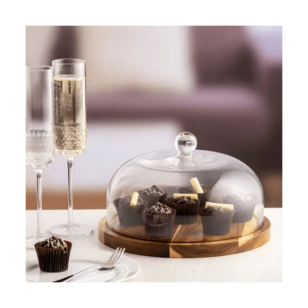 Selected Cheese/Cake Dome Wooden Board 26cm