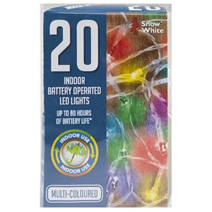 20 Multi Coloured Battery Operated LED Lights