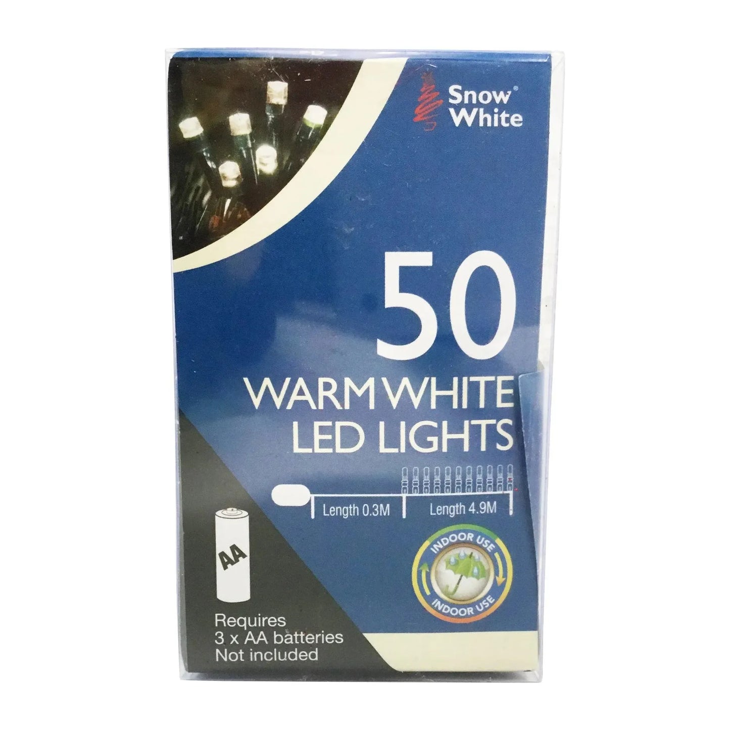 50 LED String Lights Battery Operated Warm White