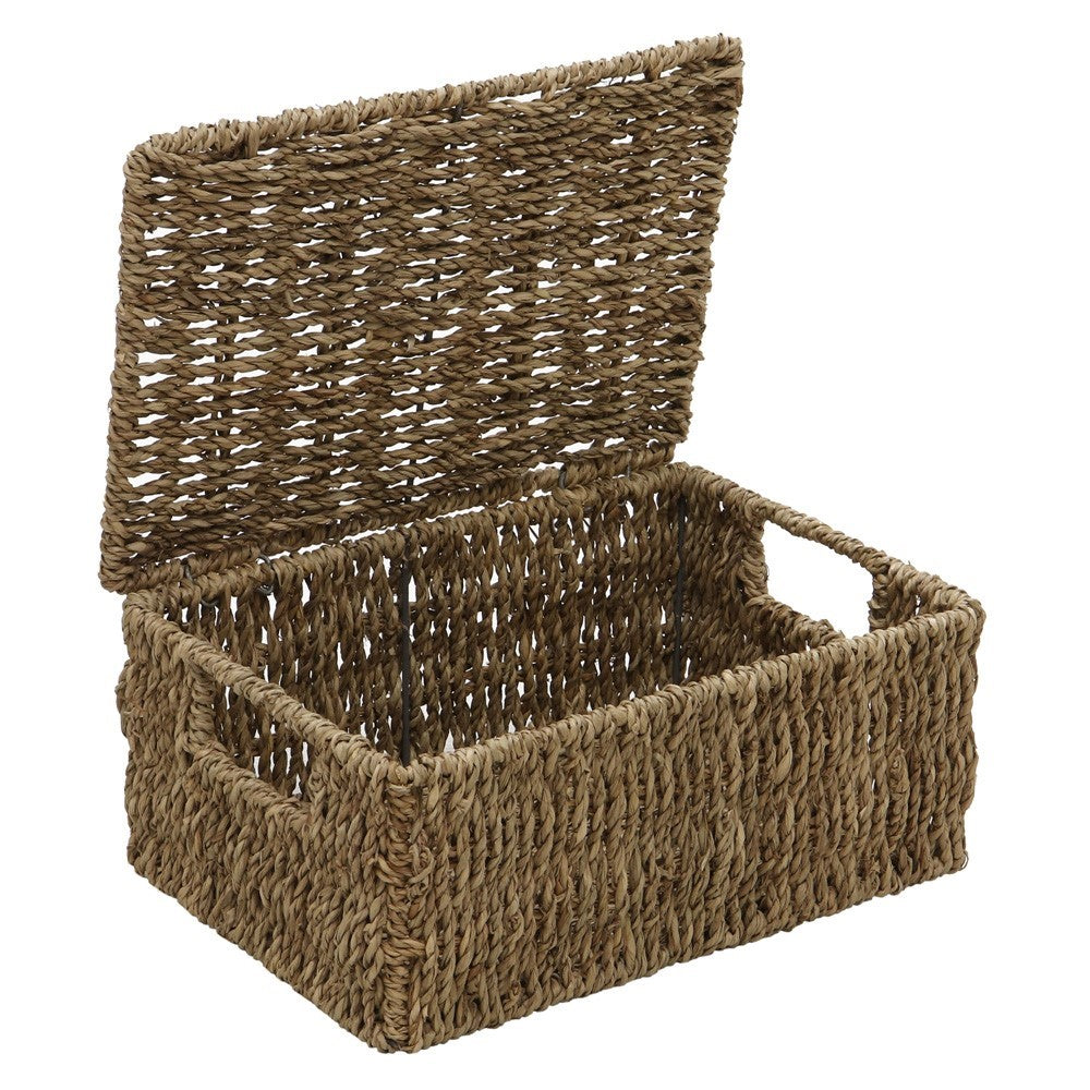 Rectangular Lidded Seagrass Baskets