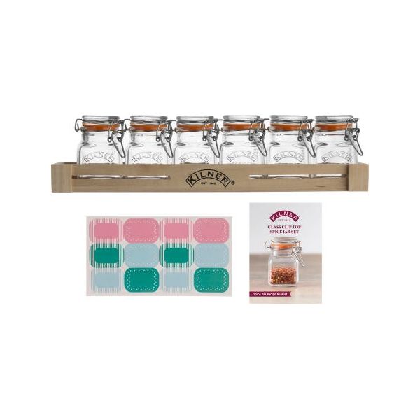 Glass Clip Top Spice Jar Set