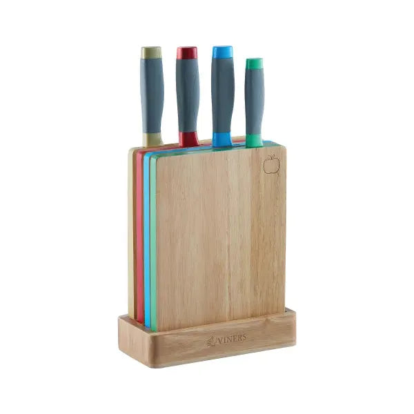 Assure Colour Code Knife Block & Board Set