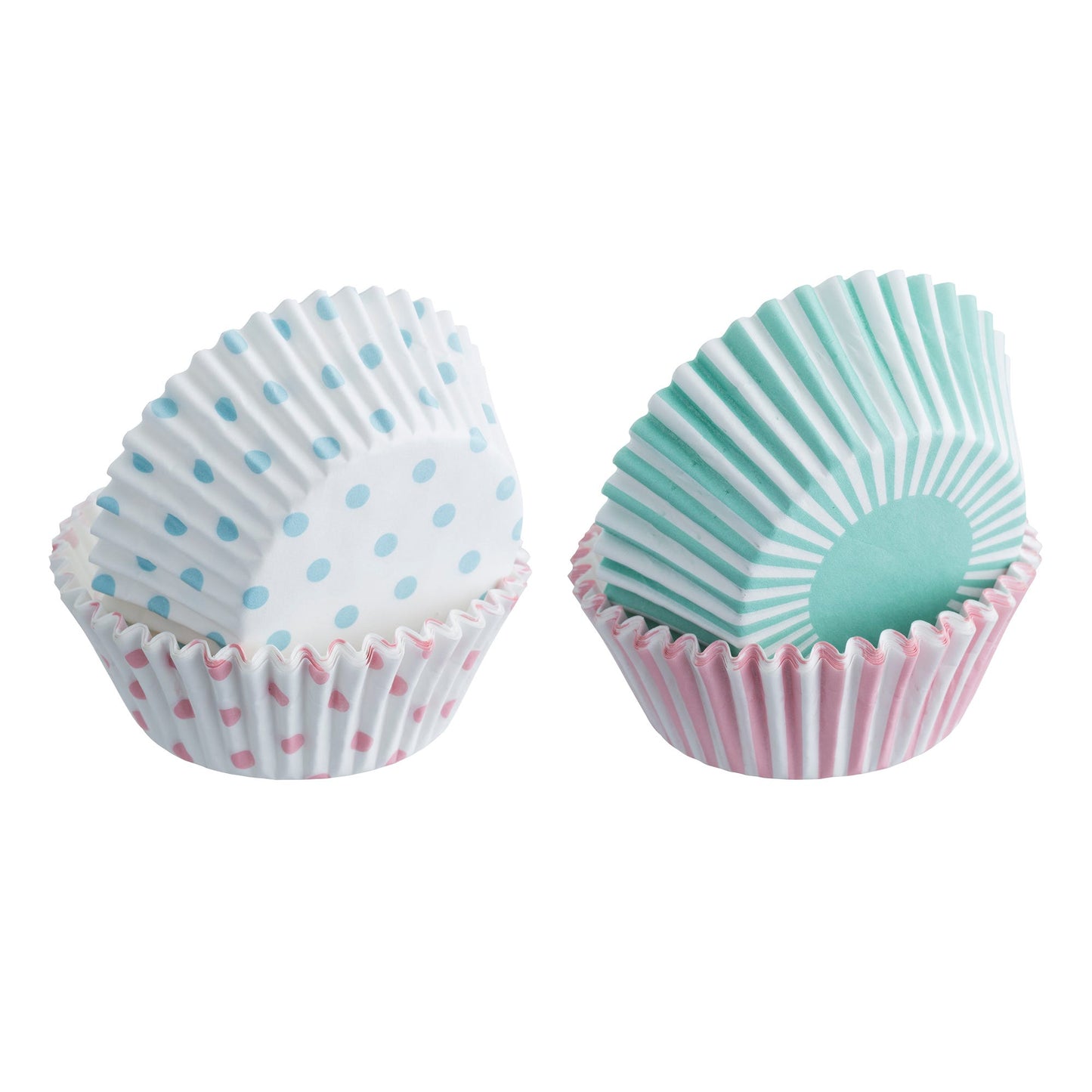 Set 100 Mixed Pastel Cupcake Cases
