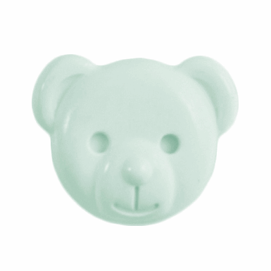 Teddy Bear Head Button 15mm Pale Blue
