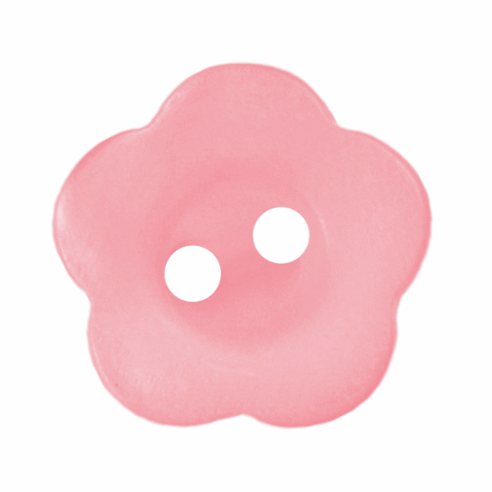 2 Hole Flower Button Pink 15mm