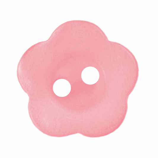 2 Hole Flower Button Pink 15mm
