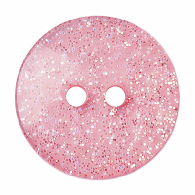 Glitter Button Pink 18mm