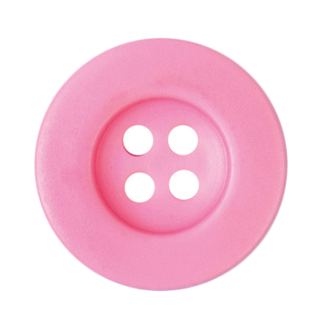 Pink Thick Rimmed 4 Hole Button 18mm