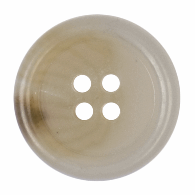 Natural Rimmed Button 4 Hole 20mm