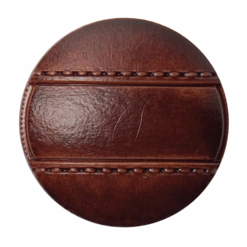 Leather Look Brown Button 25mm